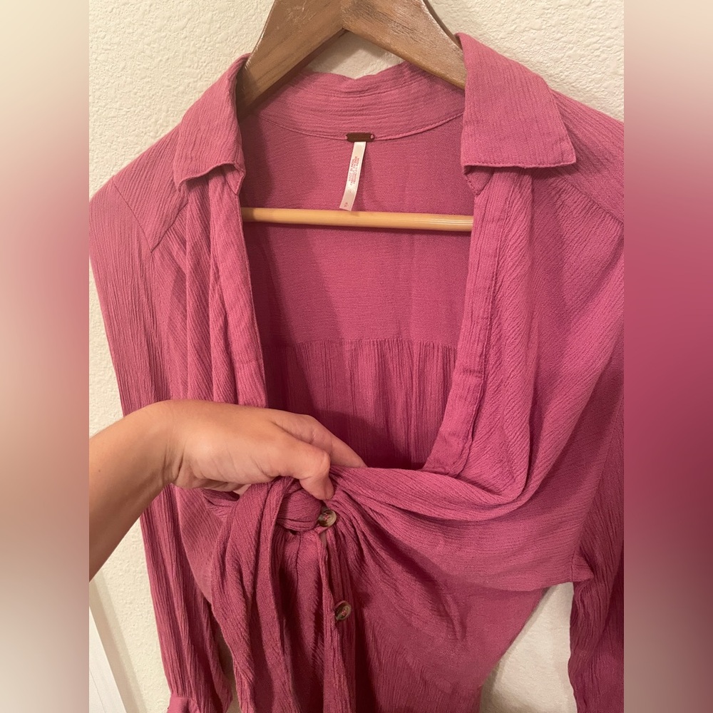 Free People Cover Up Worlds Apart Tunic Deep Plum, Beach Girly Coverup Vacation - Picture 5 of 8